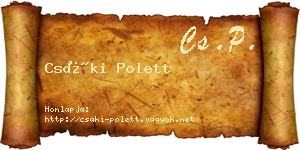 Csáki Polett névjegykártya